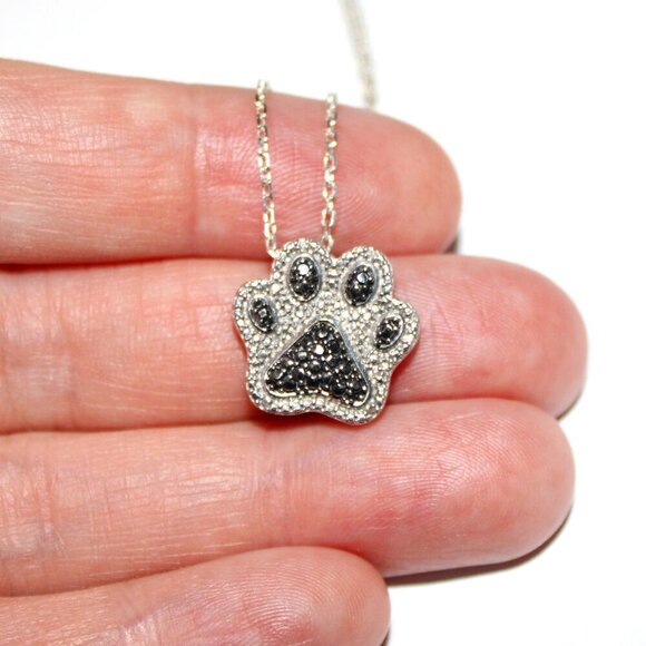 Sterling Silver Dog Paw Necklace - Picture 6 of 6